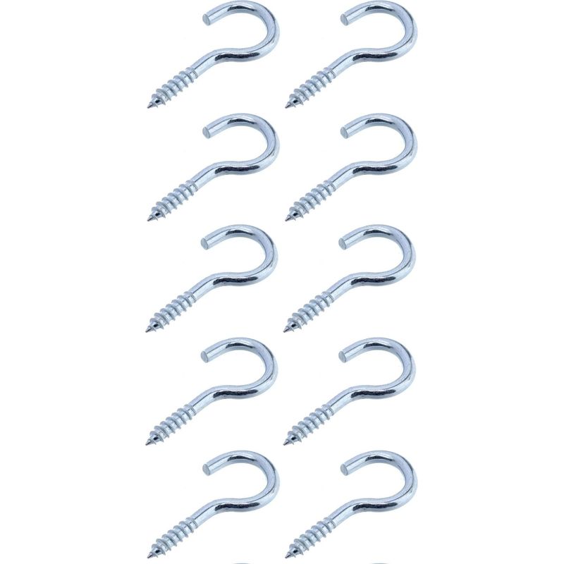 10 Offene Ösenschrauben, Verzinktes Stahlgewinde, Runde Holzschraube Zum Aufhängen Von Kabeln, Drähten, Schnüren Und Anderen Gegenständen, 3,5 X 50 Mm
