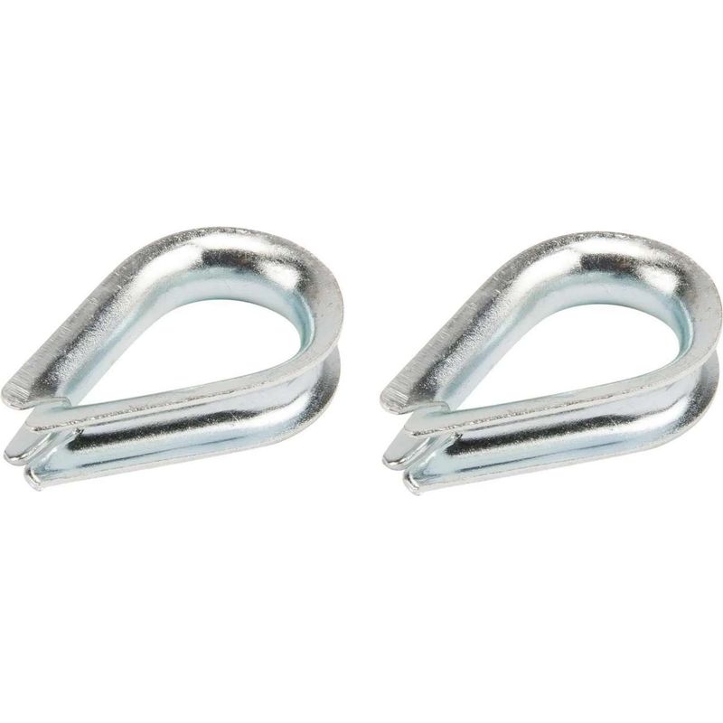 2 X 14 Mm Verzinkte Stahlkauschen Für Stahlseile, Metallklemmen, Halterungen, Schlaufenbefestigungen