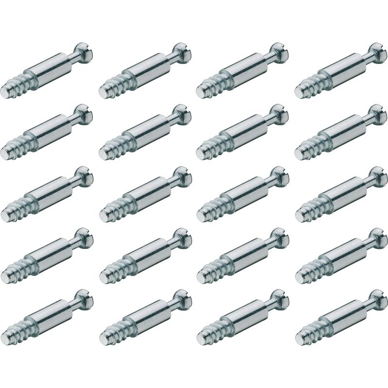 Packung Mit 20 Dübeln (7 Mm) – 34 Mm Länge, 8 Mm Gewinde – Holzbefestigung Für Möbel – Robustes Rohmetall