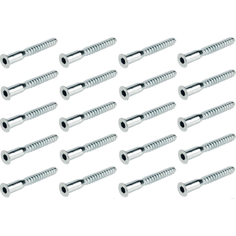 Packung Mit 20 Confirmat-montageschrauben 7x50 Mm – Senkkopf, Innensechskant Sw4 – Für Holzmöbel Und -platten