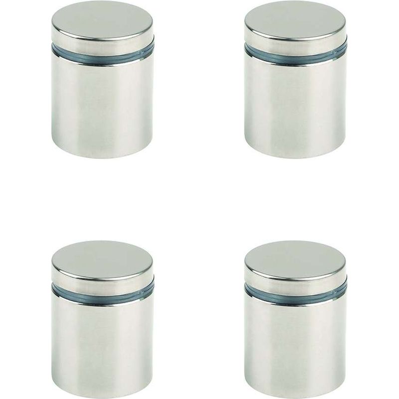 Edelstahl-optik-glasträger 4x – Kunststoffdichtung – Ø25mm – Tragkraft 35kg – Für Regale Und Spiegel