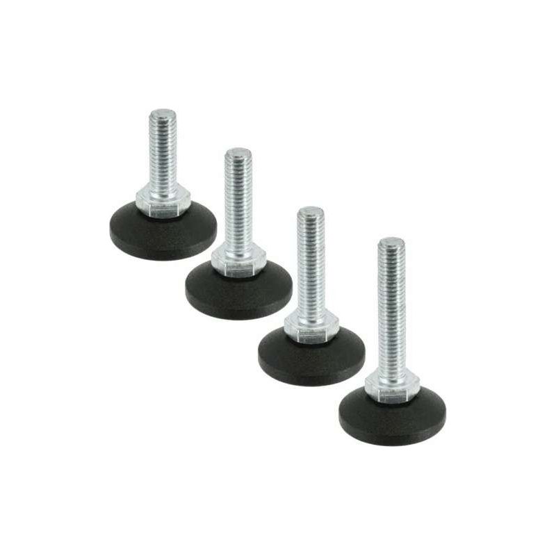 X Verstellbare Nivellierfüße M10 X 80 Mm – Maximale Belastung 550 Kg – Verzinkter Stahl Und Kunststoff – Für Möbel Und Verstellbare Stützen