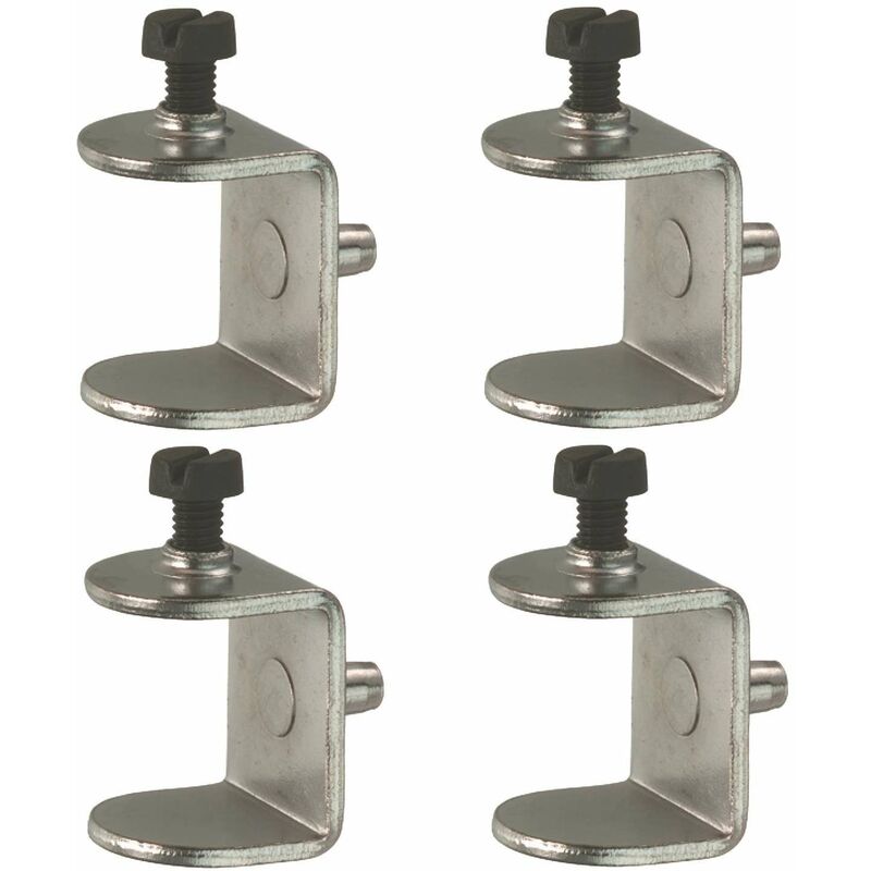 Set Mit 4 Vernickelten Stahl-regalträgern Für 20 Mm Starke Holzregalböden – Tragkraft Bis Zu 80 Kg – Sicherheitsschrauben Für Möbel Und Regale