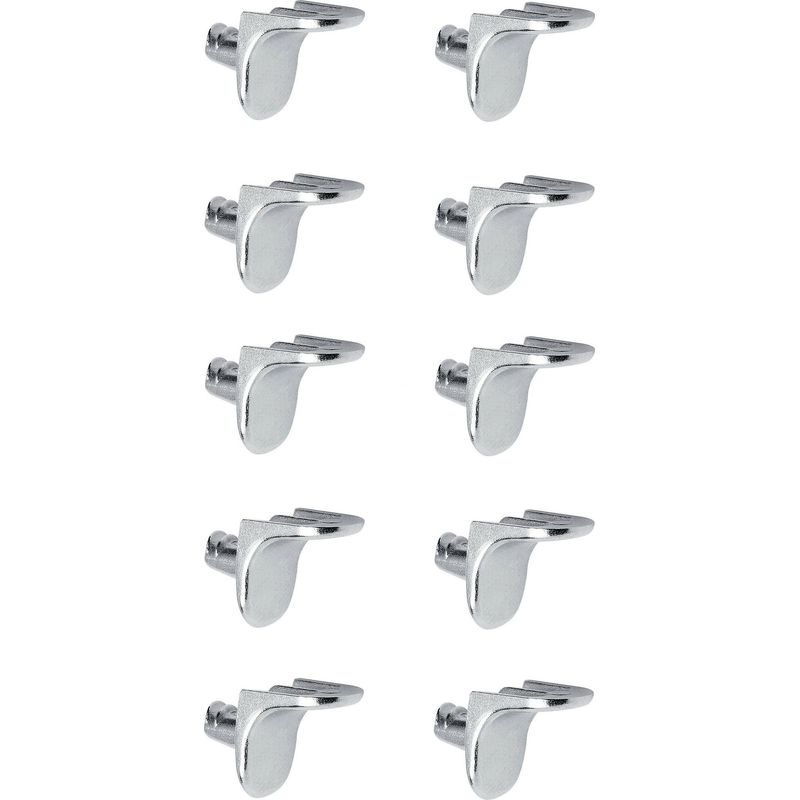 Set Mit 10 Stahlregalwinkeln – 5-mm-zapfen – Stabile Schrankbefestigung – Kompatibel Mit Standardregalböden
