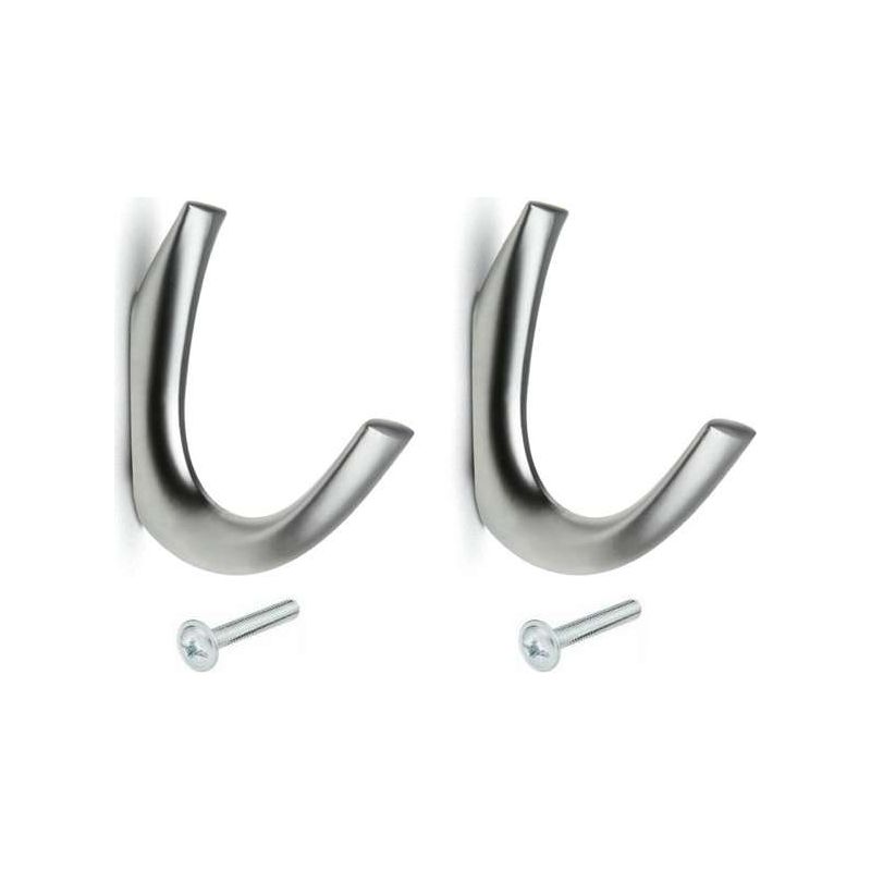 Einfache Metallhaken Mit Matter Chromoberfläche, 65 Mm Hoch, Inklusive Schrauben. Geeignet Für Küche/bad/möbel/handtücher/mäntel/hemden/geschirrtücher/wanddekoration.