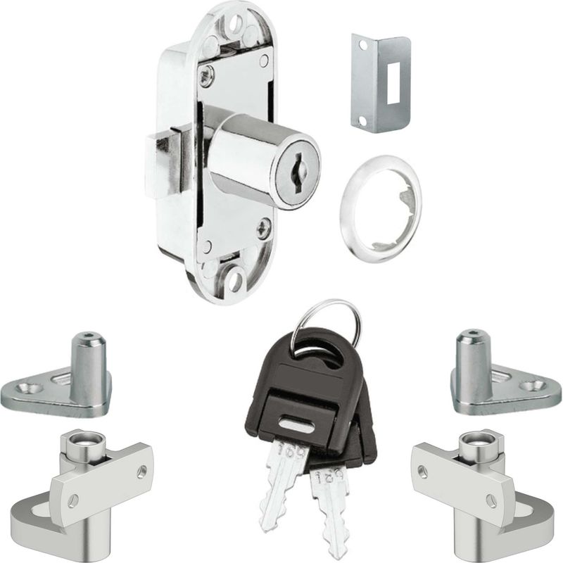 Espagnolette-schloss Für Möbel – Flachzylinder – 2 Klappschlüssel – Für Espagnolettes Mit 6 Mm Durchmesser – 15 Mm Dornmaß