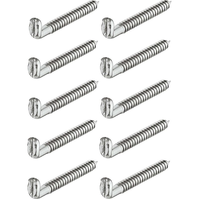 Verzinkter Stahl-schraubhaken 5,8 Mm X 55 Mm – L-förmiges Ösenscharnier – Für Möbel Und Regale – Schnelle Schraubmontage Mit Einem Schlitzschraubendreher