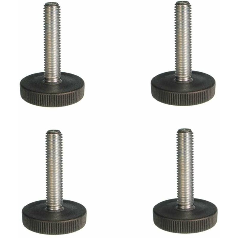 4x M6 X 30 Sockelschrauben, 29 Mm Rändelknopf, Kunststoffkopf, Möbelknopf, Tisch, Stuhl