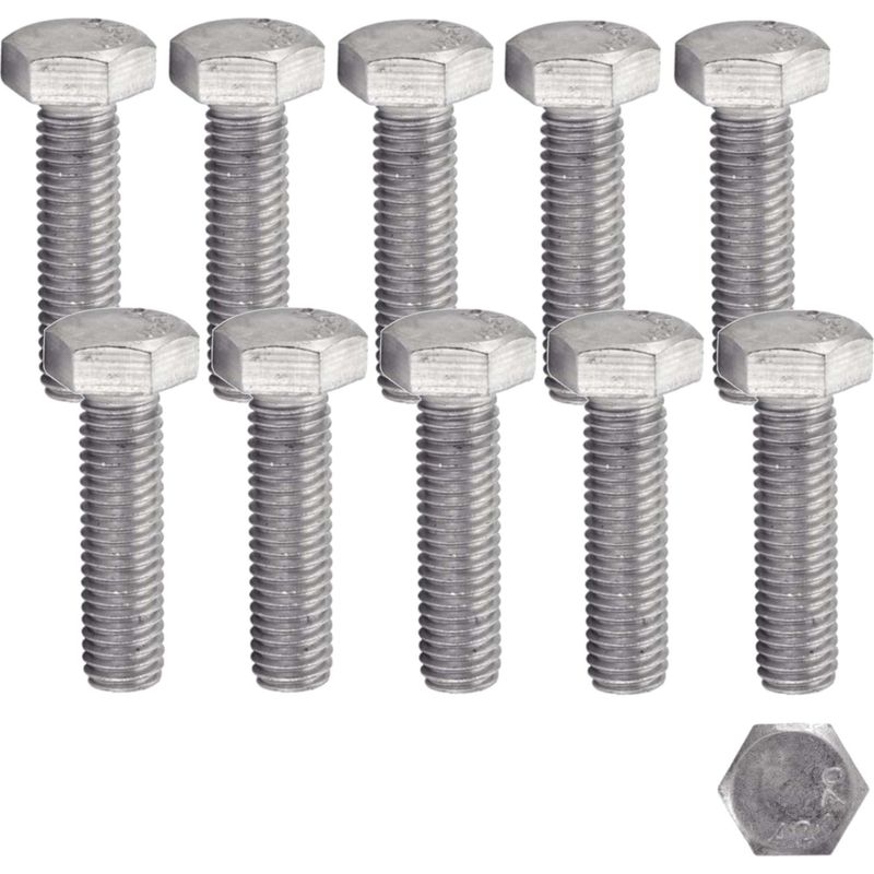 10 Sechskant-maschinenschrauben Th M4x25 Mm, Edelstahl A2, Din 933, Vollgewinde
