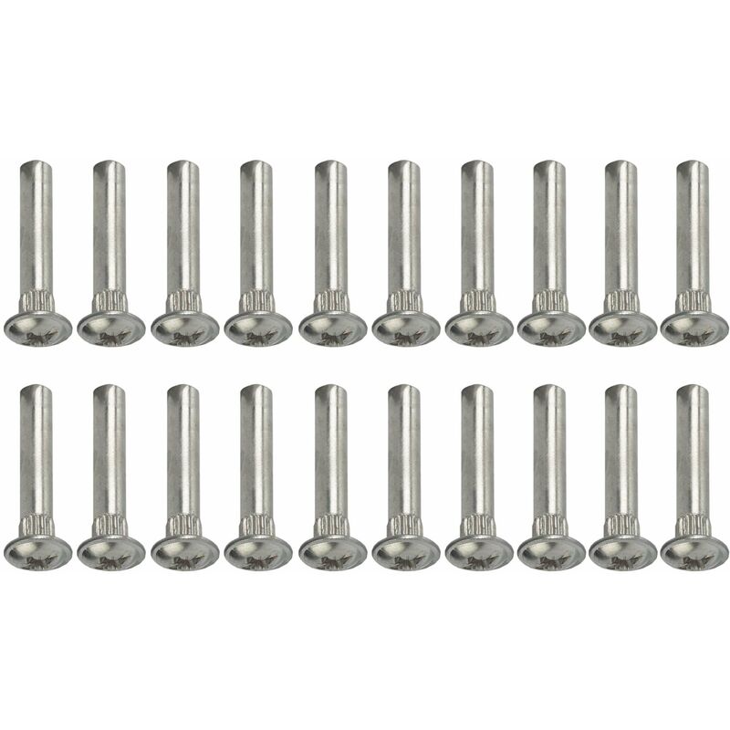 20x M4 Gewindebuchsen Mit Breitem Rundkopf, Schlitz Pz, Vernickelter Stahl, Zur Befestigung Von Möbelgriffen Und -knöpfen, Länge 27 Mm