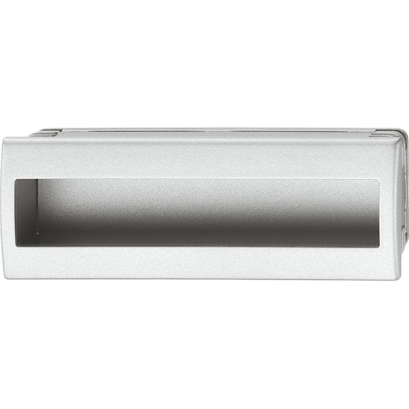 Rechteckiger Muschelgriff Für Einbau Und Klebemontage, Unsichtbare Integration, Aus Kunststoff In Aluminiumoptik, 130 X 46 Mm. Für Küchenschränke, Spülbecken, Schiebetüren, Schubladen Und Schränke.