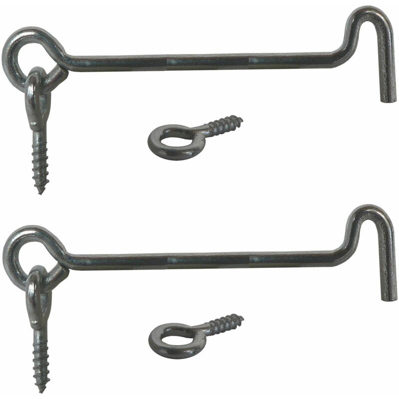 Set Mit 2 Türstopperhaken Aus Silberfarbenem Stahl (4 X 100 Mm) – Zum Schließen Von Holztüren – Für Sicheren Halt Und Verriegelung