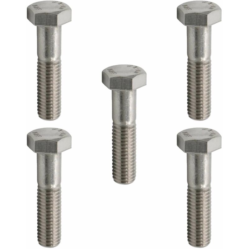 5x Unc-teilgewinde-sechskantschrauben Din 931 Klasse 8.8, Verzinkter Stahl, 3/8x2