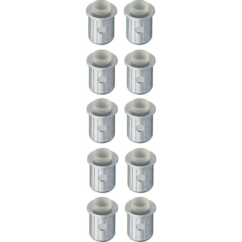 10er-pack Universelle Einsteck-dämpfer Für 8-mm-bohrungen – Silbergrauer Gummieinsatz – Für Möbel, Schränke, Regale