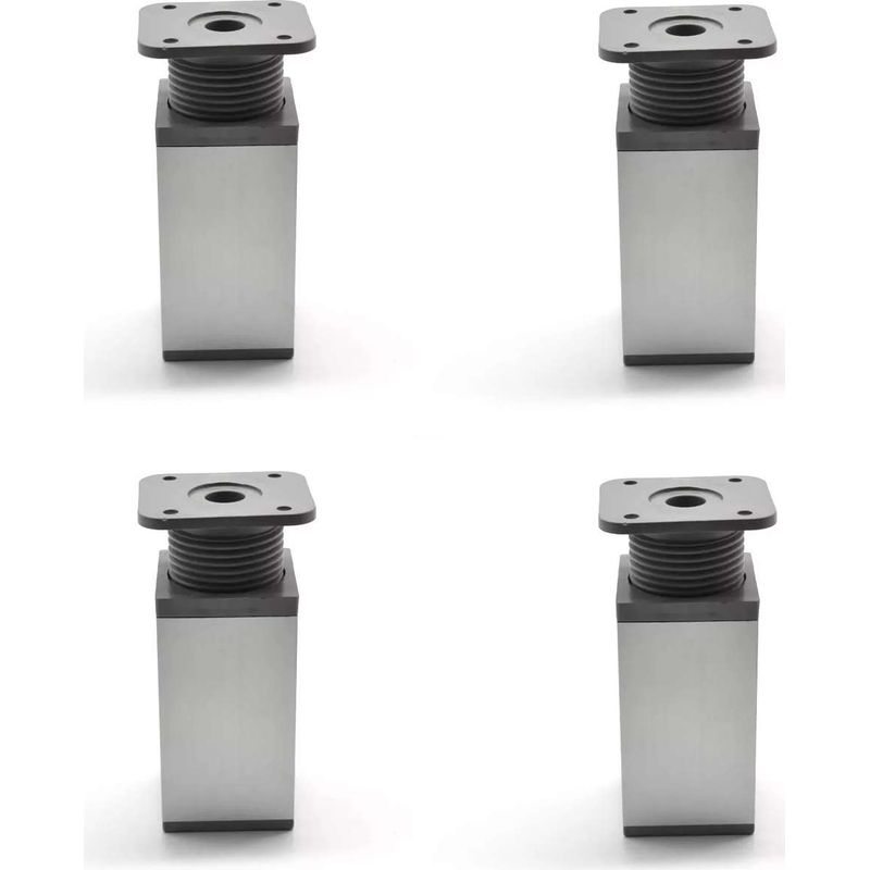 Verstellbare Möbelfüße, 4 X 40 X 40 Mm – Polierter, Verchromter Kunststoff – Höhe 60 Mm – Tragkraft 40 Kg – Zum Anschrauben Für Tv-ständer Und Sofas