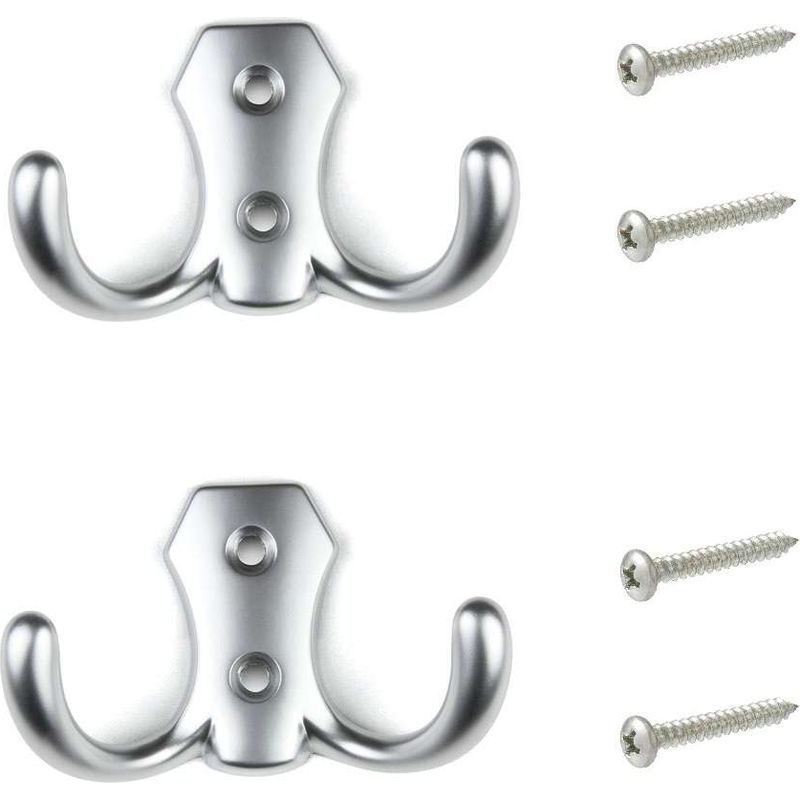 Metallhaken, Matt Verchromter Stahl, Für Küchen- Oder Badezimmermöbel, Handtuchhaken, Garderobenhaken, Hemdenhaken, Geschirrtuchhaken, Zum Anschrauben
