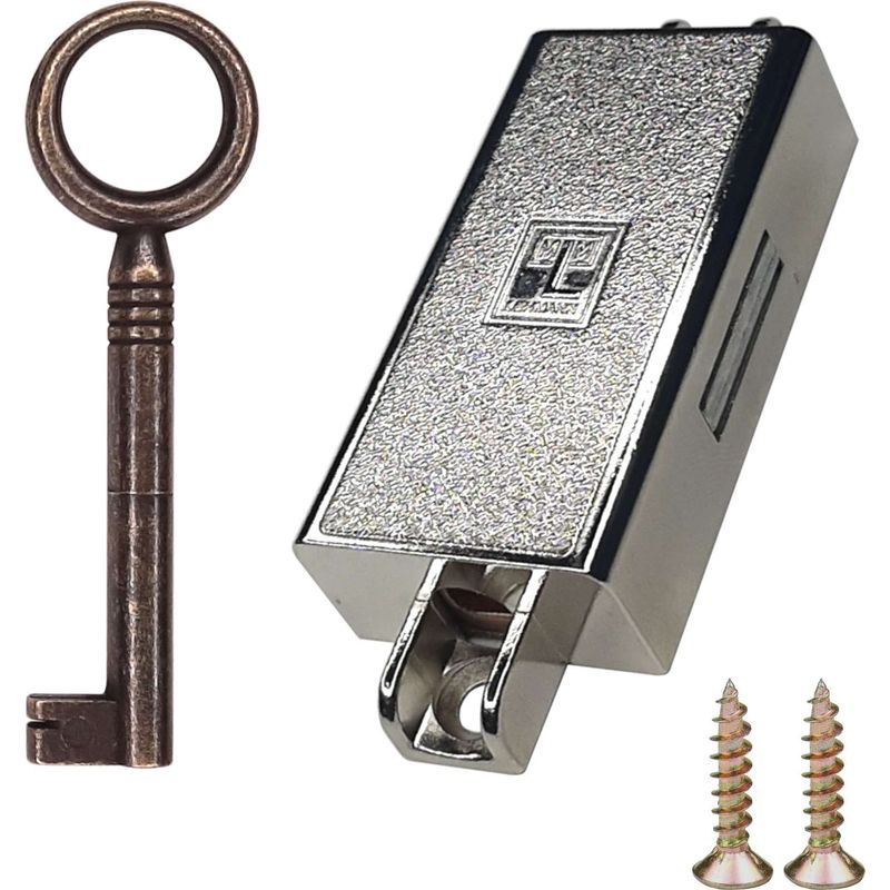 Espagnolette-schloss Mit Rundem Schlüssel Für Antike Möbel – Ersatz Für Vintage-schränke – 64 Mm Lochabstand – 28 Mm Breite – 14,5 Mm Dicke