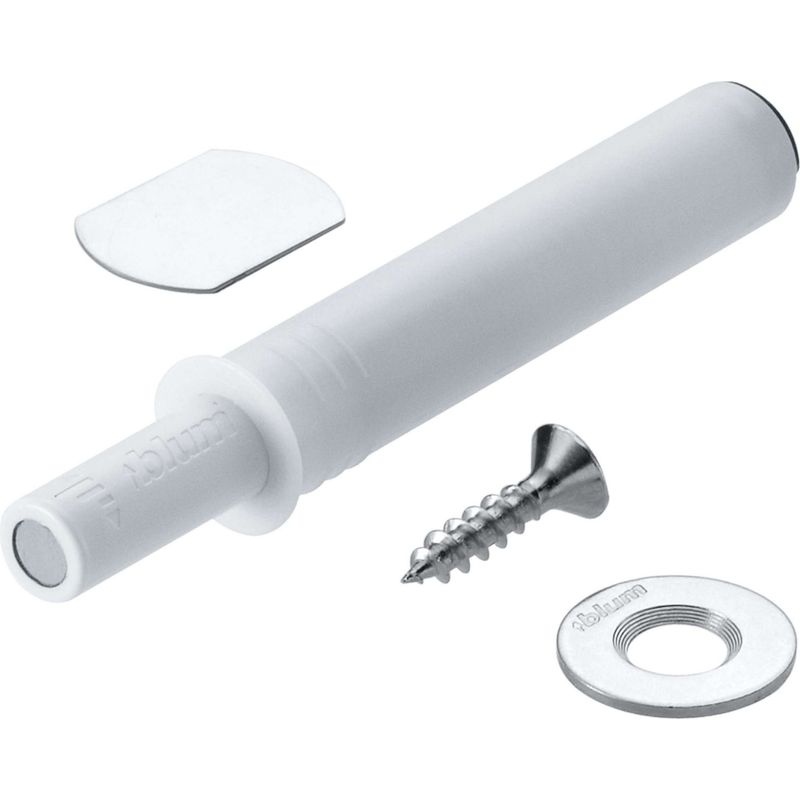 Verstellbarer Magnetischer Türverschluss – Weißer Kunststoff – Verstellbar Von +4,0 Bis -1,0 Mm – Schraub- Und Klebe-rückplatte – Für Schubladen Und Schränke