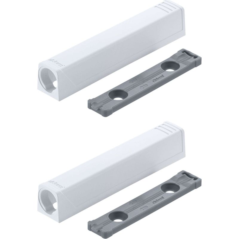 2x Blum 956a1201 79x14mm Schraubadapter Für Rechtshänder Mit Push-to-open-türverschluss, Weiß
