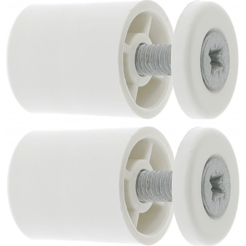 Runder Rollladen-endlamellenanschlag 15 Mm Ø 22 Mm Aus Pvc – Mit Unterlegscheibe Und Schraube – Zur Befestigung An Holzkonstruktionen, Weiß