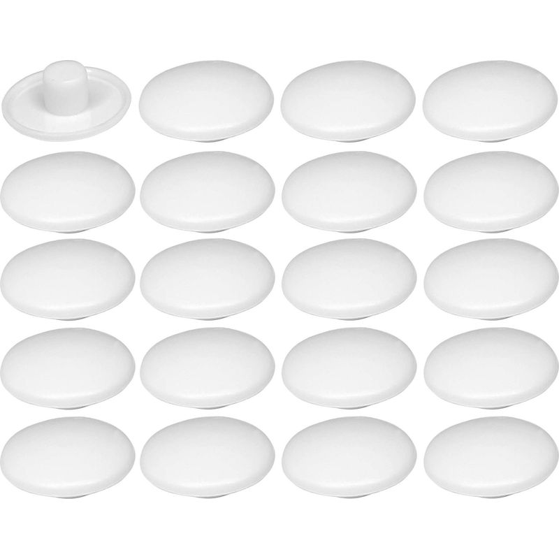20x Kunststoff-schraubenabdeckungen 4 X 2,7 X 11,8 Mm Confirmat Möbel-schraubenkappen-stopfen Universal-schutz, Weiß