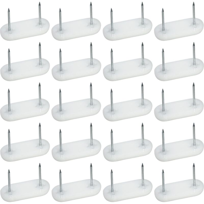 20x Nagelfüße 44 X 16 Mm Mit 2 Nägeln, Möbelstuhlführung, Kunststoff