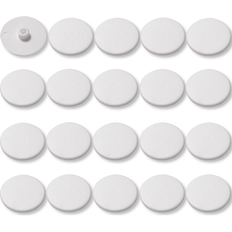 Packung Mit 20 Weißen Kunststoff-schraubenabdeckungen – Flachkopf-innensechskantschrauben (shcs) 15 Mm – Innensechskantschlüssel Sw4 – Für Möbel Und Exzentergehäuse