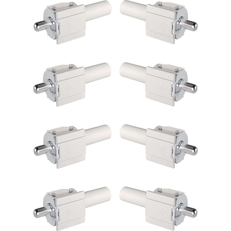 8x Versenkte Regalträger Ø5 Mm – Federsystem Für Holzregale – Tragkraft 70 Kg – Mindeststärke 16 Mm – Weiß