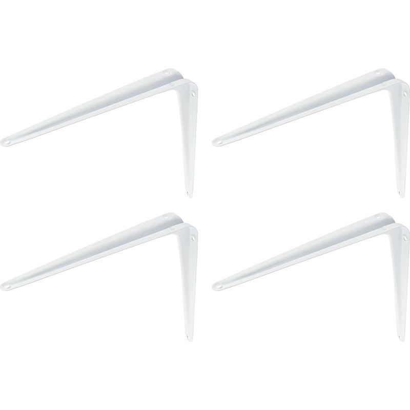 4x Starre Winkel 90x65mm, Tragfähigkeit 15kg/universalwinkel, Weißer Stahl, Für Möbel, Regale Und Schränke