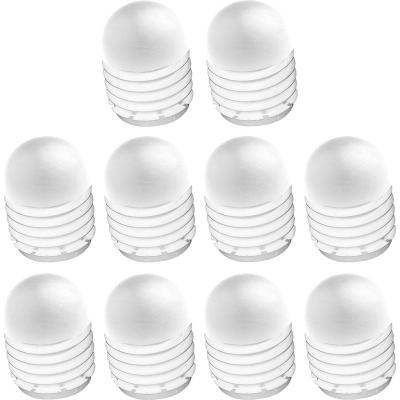 Set Mit 10 Runden Rohrendkappen Mit Lamellen Aus Ldpe – Halbkugelförmiger Kopf – 50 Mm Außendurchmesser – Schutz Für Möbelbeine