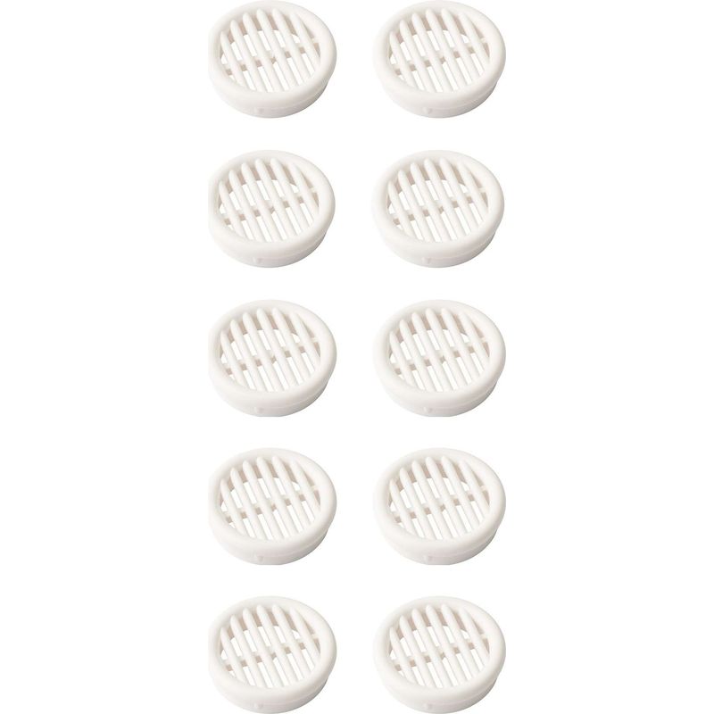 Rundes 35-mm-lüftungsgitter – Weißer Kunststoff – Höhe 11,5 Mm – Für Decken- Und Wandlüftung – 10er-packung