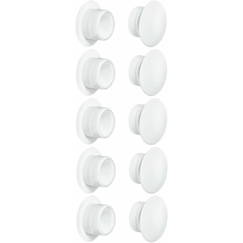 10 Weiße Stopfen, Durchmesser D = 8 Mm X D = 10 Mm, Möbelschutzkappen, Schraubenlochabdeckungen