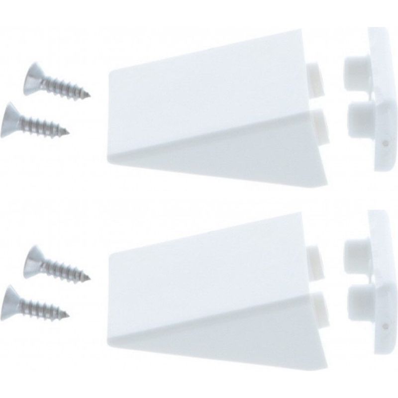 40 Mm Dreieckiger Rollladenstopper – Inkl. Montageplatte Und Schrauben – Für Einfache Montage – Weiß