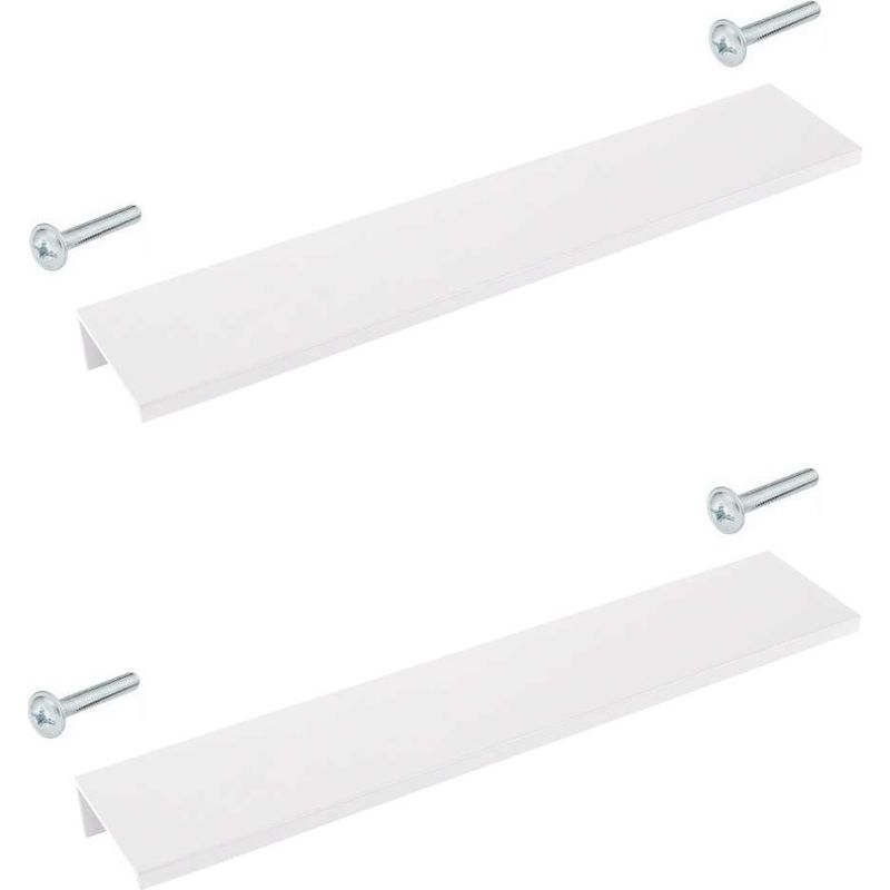 Möbelgriff Aus Mattweißem Metall, 180 Mm – 160 Mm Lochabstand – Zum Anschrauben – Modernes, Extraflaches Design Für Küche Und Bad