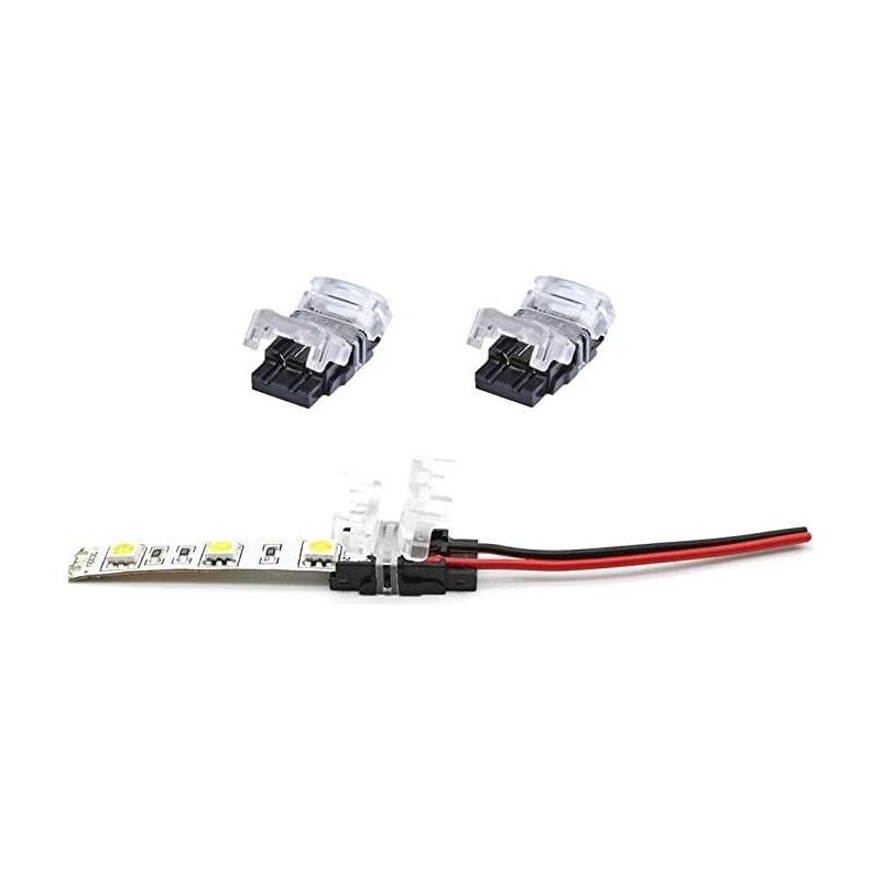 2x 10 Mm 2-pin Cct Led-streifen-schnellkupplungsverbinder, Lötfreier Cct-anschlusskabel-lichtadapter, Praktischer Lichtstreifen