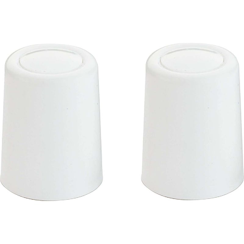 Set Mit 2 Türstoppern Aus Kunststoff – Ø 27 Mm X 30 Mm – Schraubbefestigung Für Möbel Und Deckel – Weiß