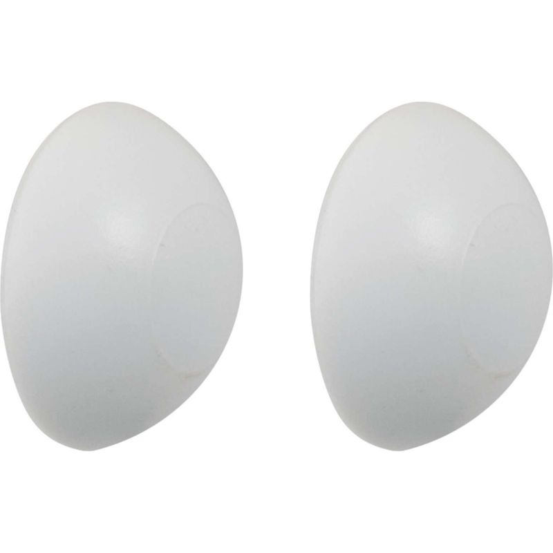 2x Runde, Selbstklebende, Weiße Türstopper Aus Kunststoff Zur Wandmontage, 40 Mm, Wandschutz, Griffstoßdämpfer, Klebefläche
