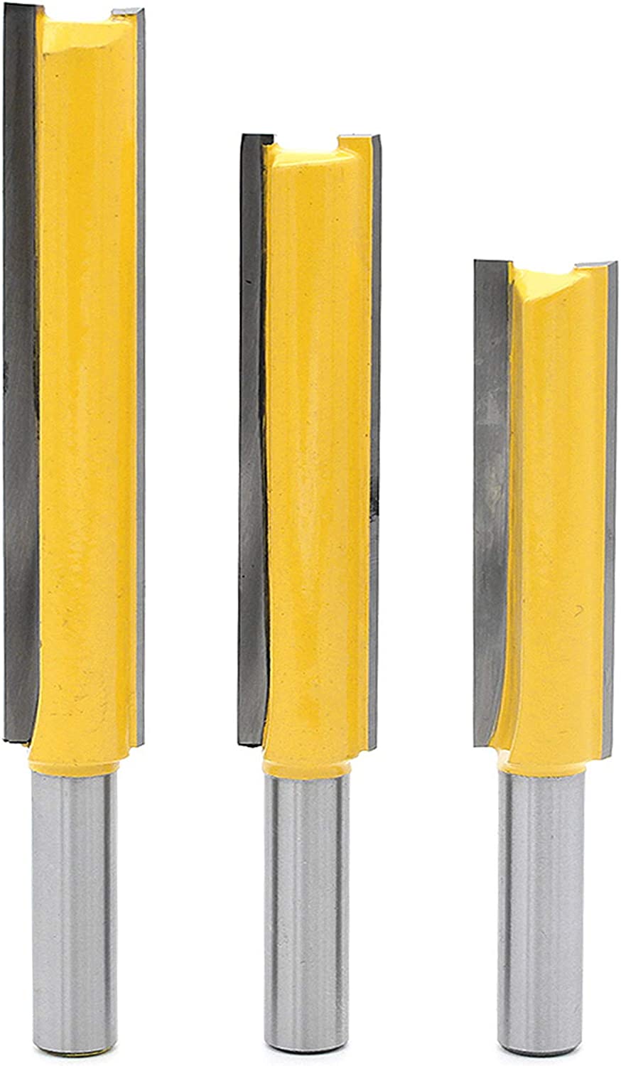 Litzee 3 Stk. 8 Mm Schaft Extra Lange Fräser, Holzbearbeitungsfräser Extra Lange Schaftfräser Gerader Schaftfräser 8 Mm × 1/2 "× 50,8 Mm, 8 Mm × 1/2" × 63 Mm, 8 Mm × 1/2 "× 76 Mm