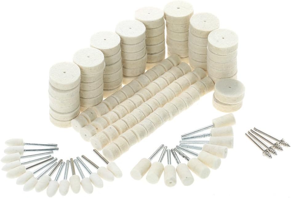 Litzee 129 Stück Schleifpolierrad Polierwerkzeuge Wollfilz Metall Oberflächenpolierzubehör Für Dremel Rotary Tool