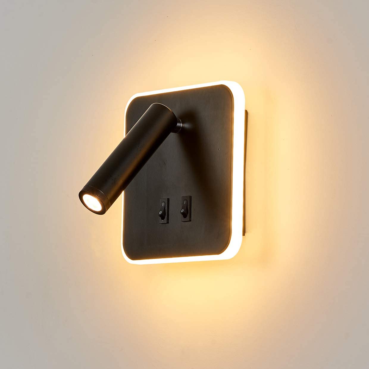 Litzee Nachttischleuchten Innen Hotel Wandleuchte Wandleuchten Bett Korridor Wandleuchte Mit Schalter / 3w Cree Cob Led + 9w Smd / 360 Grad Drehung Schwarz / Warmweiß 13cm