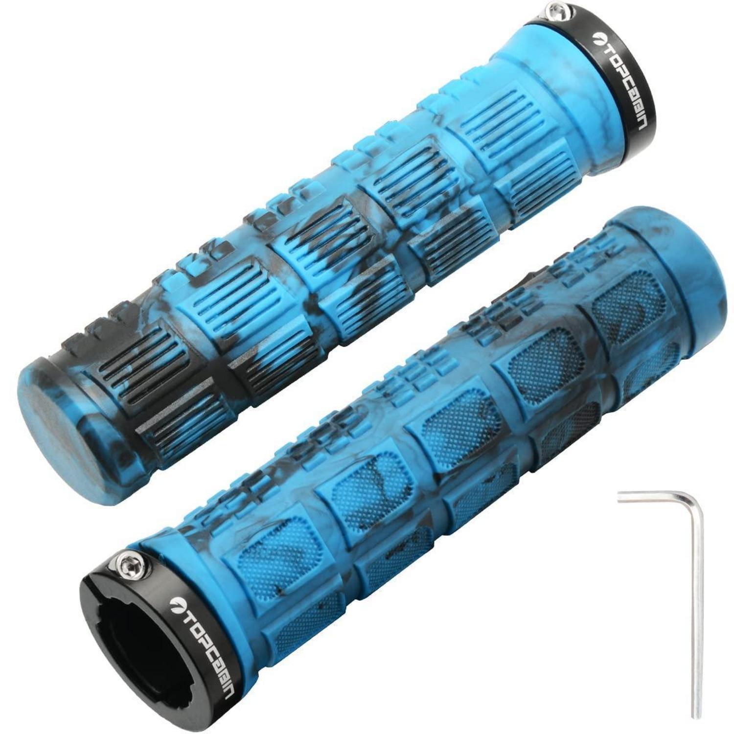Fahrrad Lenkergriffe Paar Blau Mit Aluminium-lock, Ergonomisch