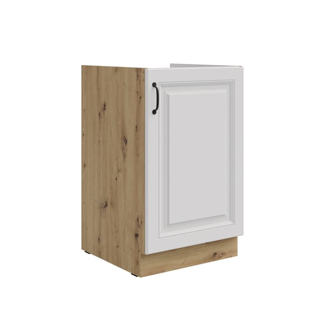 Spülenschrank 50 cm Stilo Weiß + Eiche Artisan Küchenzeile Küchenblock Küche