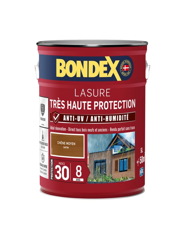 Lasure 8 Jahre Sehr Hoher Schutz Satinierter Eimer 5l - Bondex