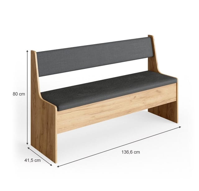 Vicco - Esszimmer-Bank Roman, Sandeiche, 136.6 x 41.5 cm