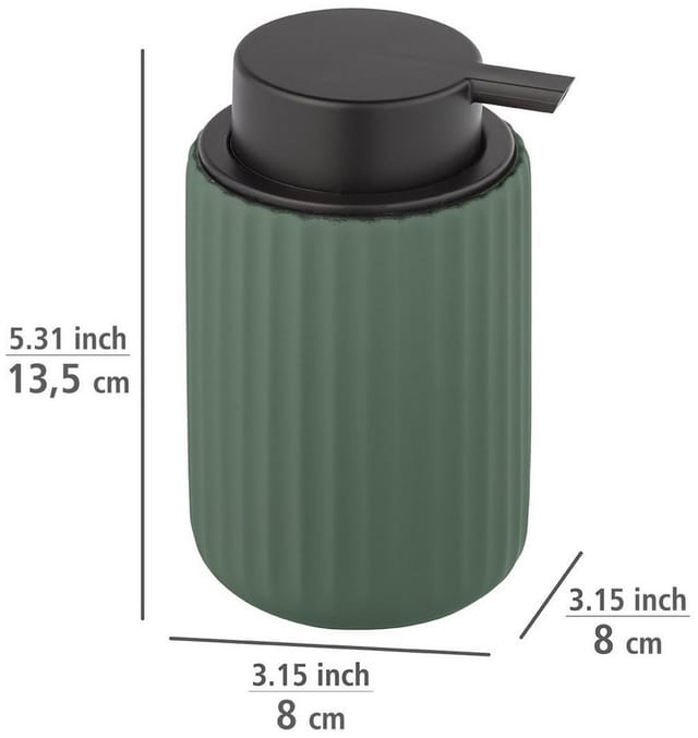Seifenspender Belluno Grün Keramik, Pumpspender, Grün, Keramik grün, Kunststoff schwarz - grün - Wenko