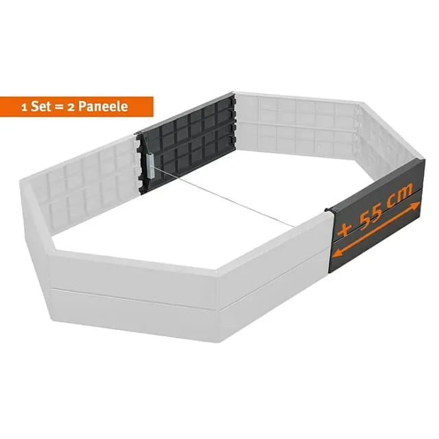 Garantia - ergo Hochbeet-Verlängerungsset Stone 2 Paneele inkl. Verbinder
