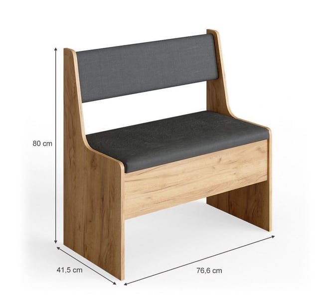 Vicco - Esszimmer-Eckbank Roman, Sandeiche, 76.6 x 41.5 cm