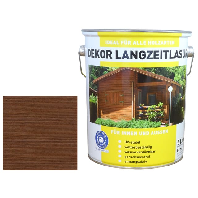 5 Liter Premium Holzlasur lf Holzschutzlasur Feuchteschutz Palisander