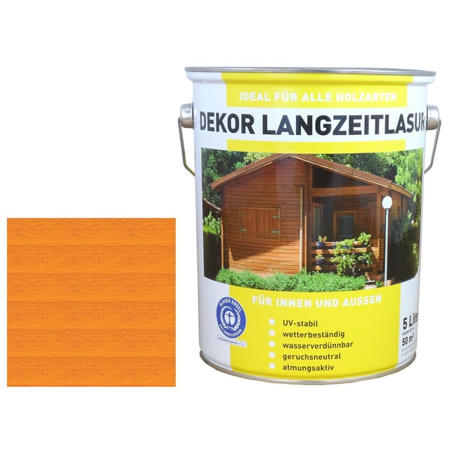 5 Liter Premium Holzlasur lf Holzschutzlasur Feuchteschutz Teak