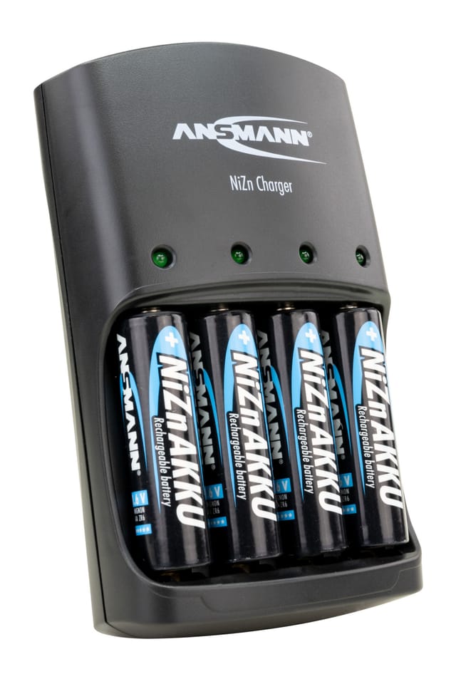Nickel-Zink Ladegerät für 1,6V NiZn aa & aaa Akkus inkl. 4x aa 2500mWh - Ansmann